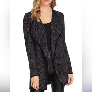 Vince Camino Chevron Pattern Black and Gray Women's Cardigan sweater size M